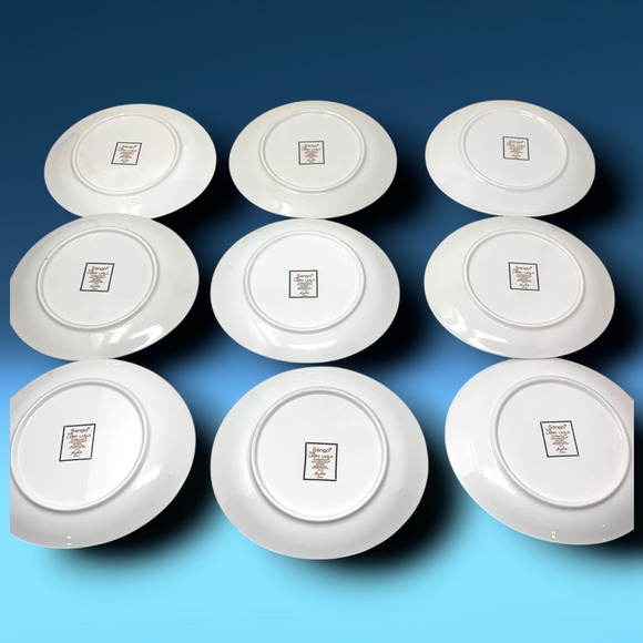 Vintage 1986 Lot 9 Sango x Larry Laslo "Calligraphy" Oval 8" Salad Bread Plates - Picture 2 of 6